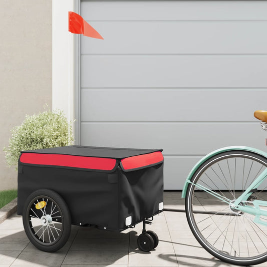 Fietstrailer 45 kg ijzer zwart en rood is nu te koop bij PeponiXL, paradijselijk wonen!