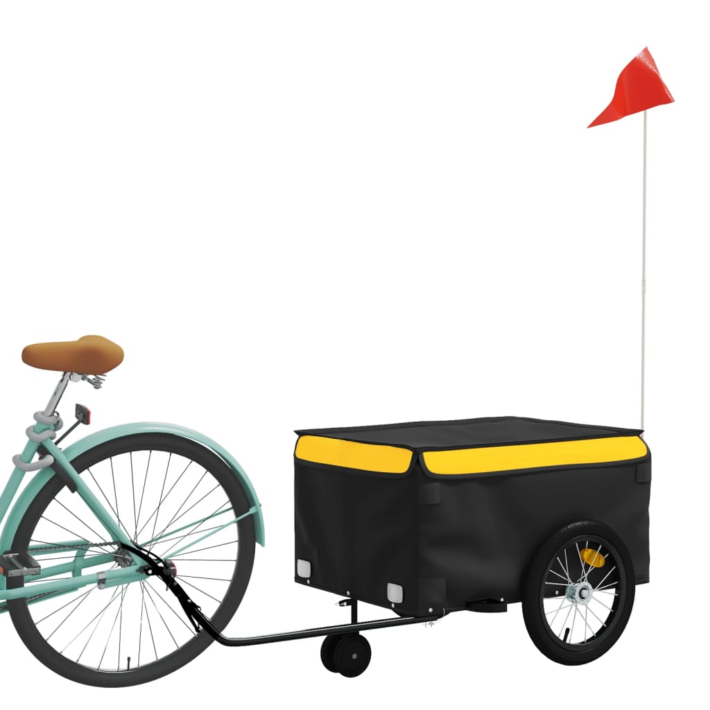 Fietstrailer 45 kg ijzer zwart en geel is nu te koop bij PeponiXL, paradijselijk wonen!