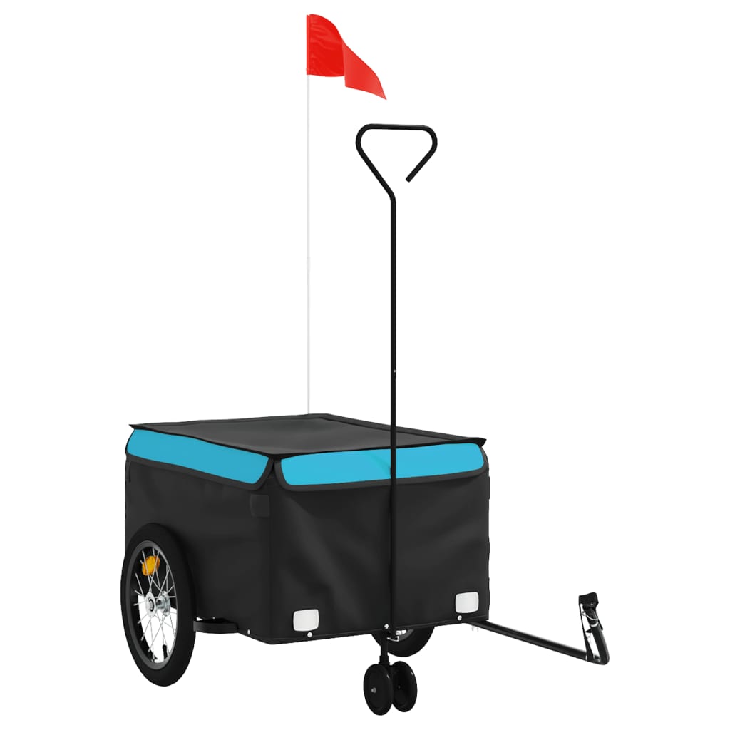 Fietstrailer 45 kg ijzer zwart en blauw is nu te koop bij PeponiXL, paradijselijk wonen!