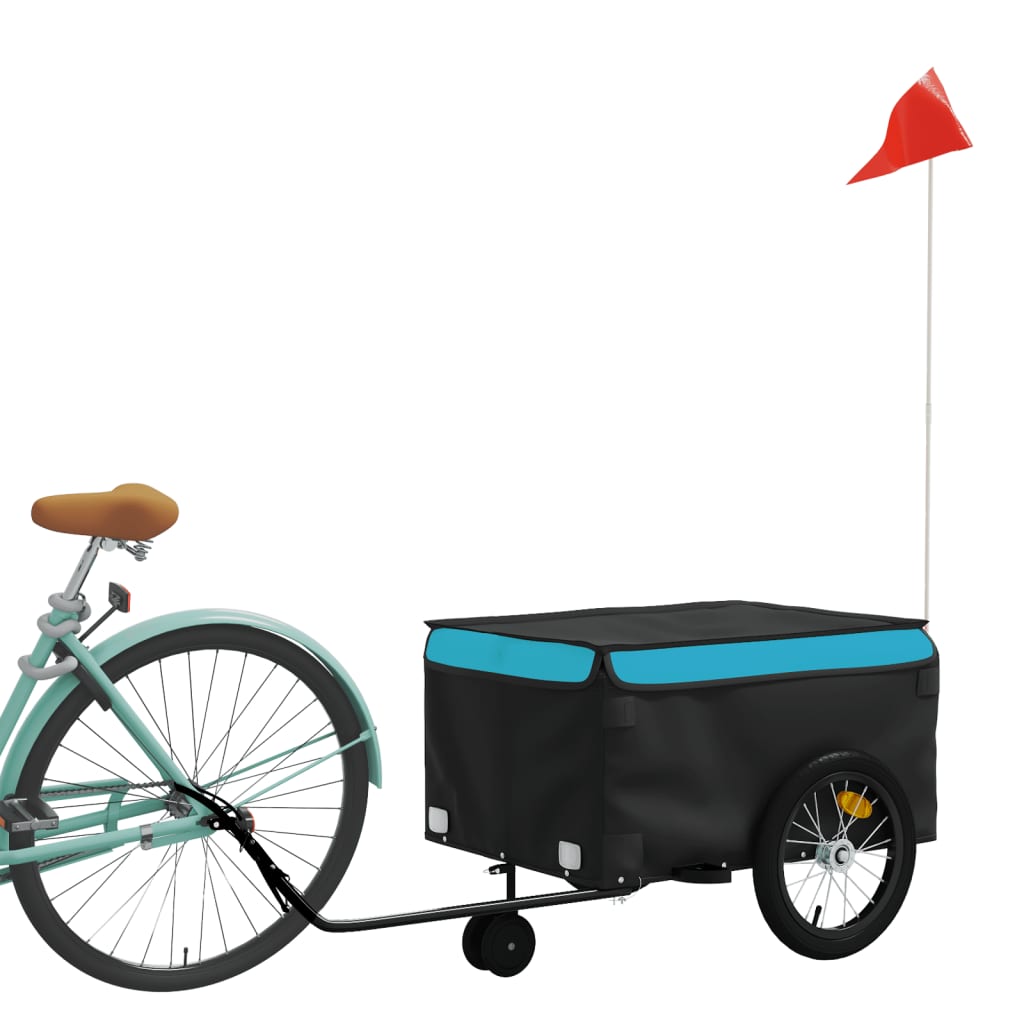 Fietstrailer 45 kg ijzer zwart en blauw is nu te koop bij PeponiXL, paradijselijk wonen!