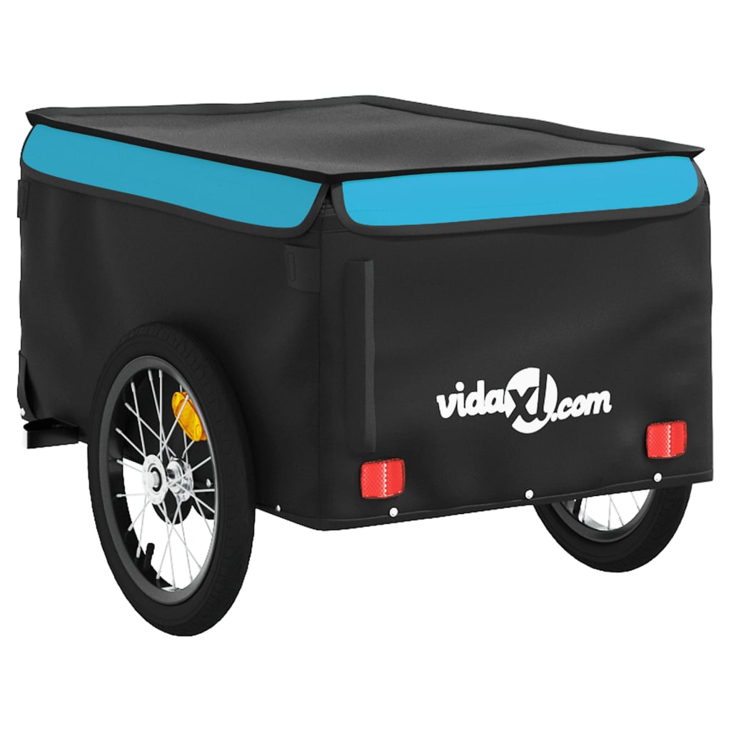 Fietstrailer 45 kg ijzer zwart en blauw is nu te koop bij PeponiXL, paradijselijk wonen!