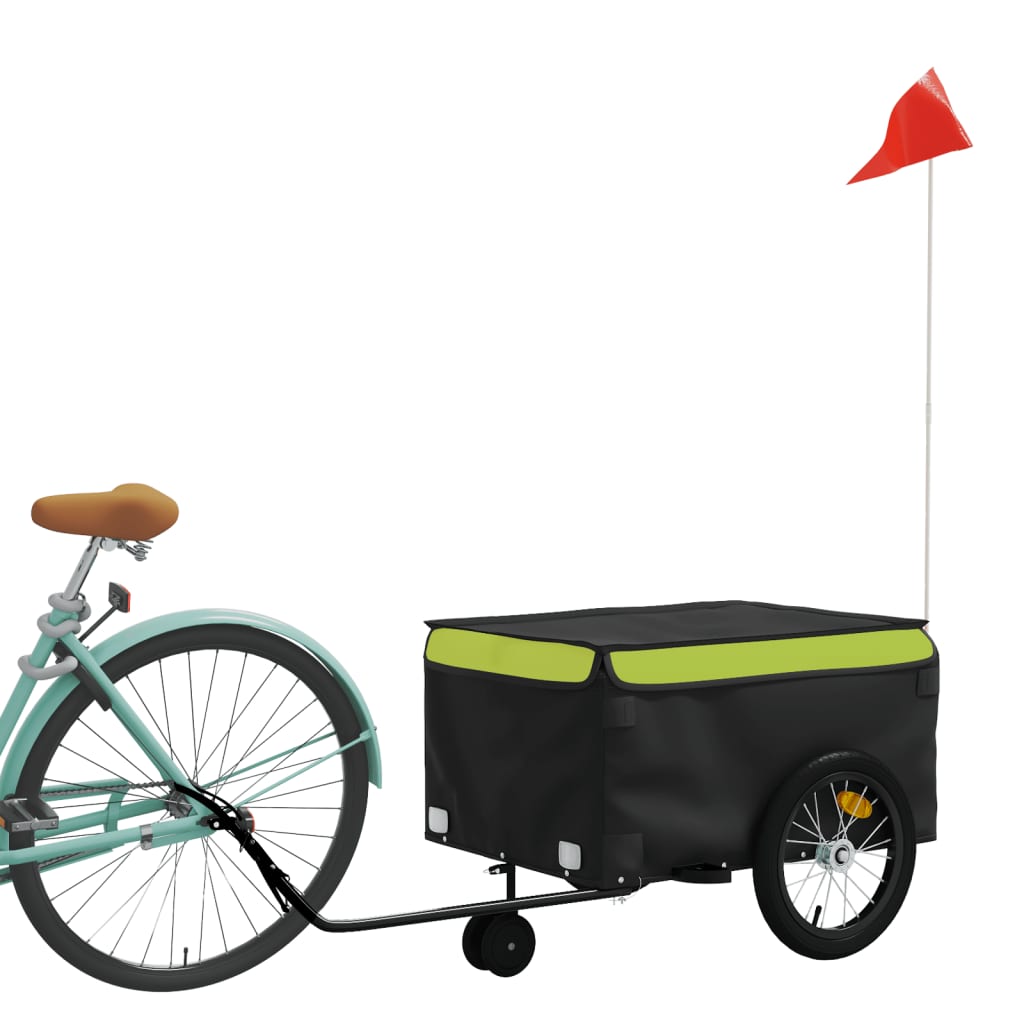 Fietstrailer 45 kg ijzer zwart en groen is nu te koop bij PeponiXL, paradijselijk wonen!