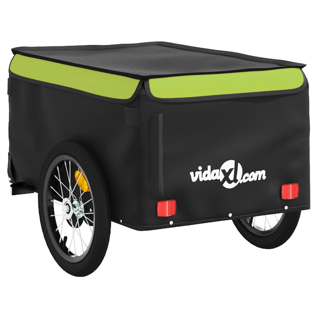 Fietstrailer 45 kg ijzer zwart en groen is nu te koop bij PeponiXL, paradijselijk wonen!