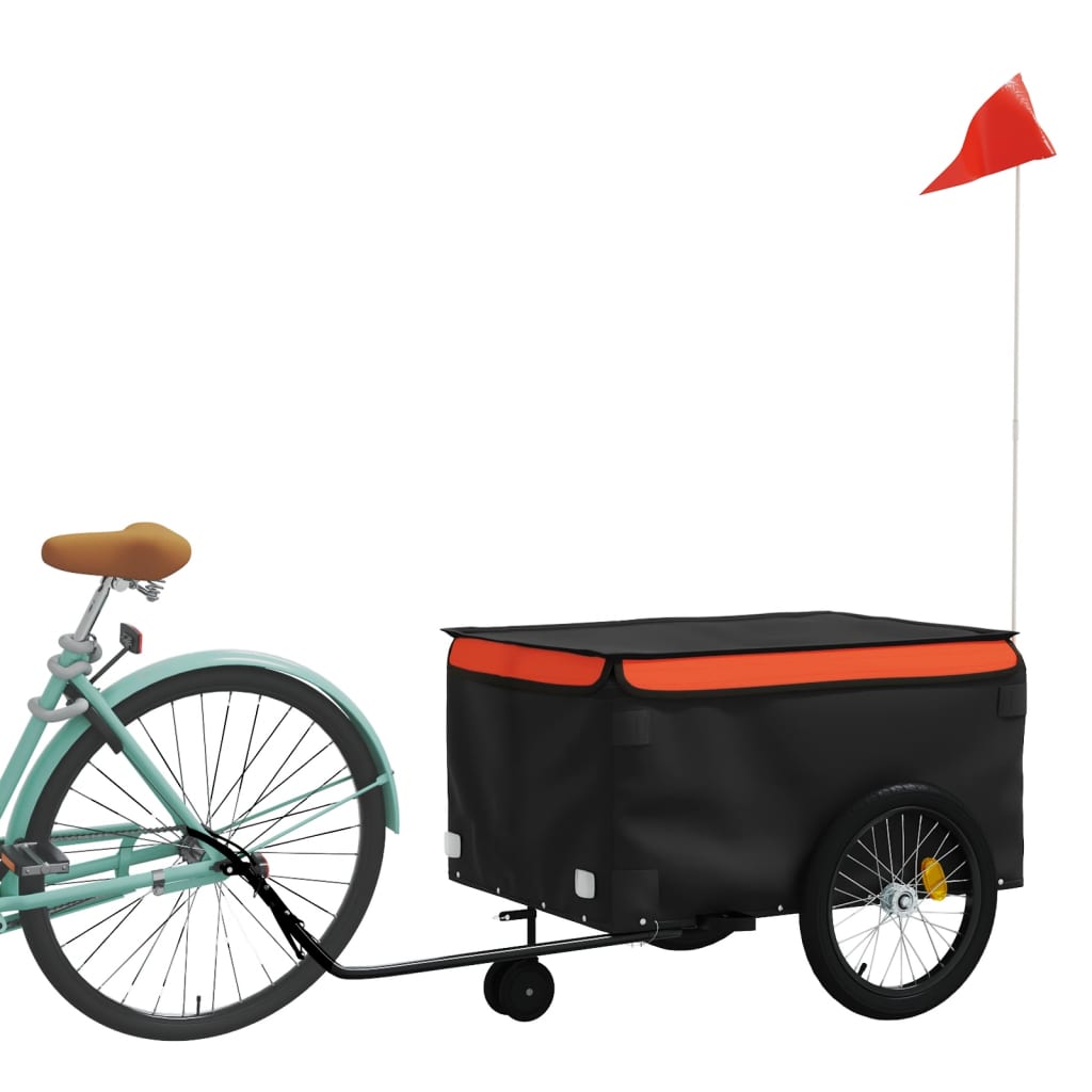Fietstrailer 45 kg ijzer zwart en oranje is nu te koop bij PeponiXL, paradijselijk wonen!