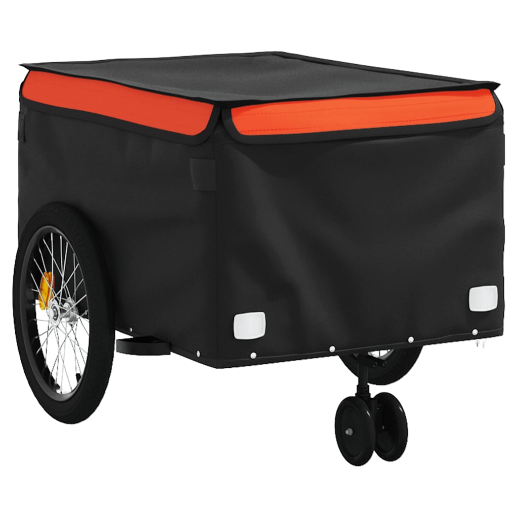 Fietstrailer 45 kg ijzer zwart en oranje is nu te koop bij PeponiXL, paradijselijk wonen!