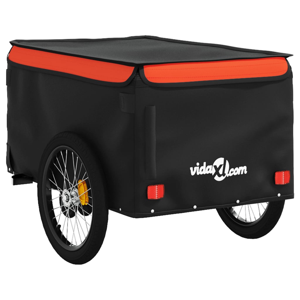 Fietstrailer 45 kg ijzer zwart en oranje is nu te koop bij PeponiXL, paradijselijk wonen!