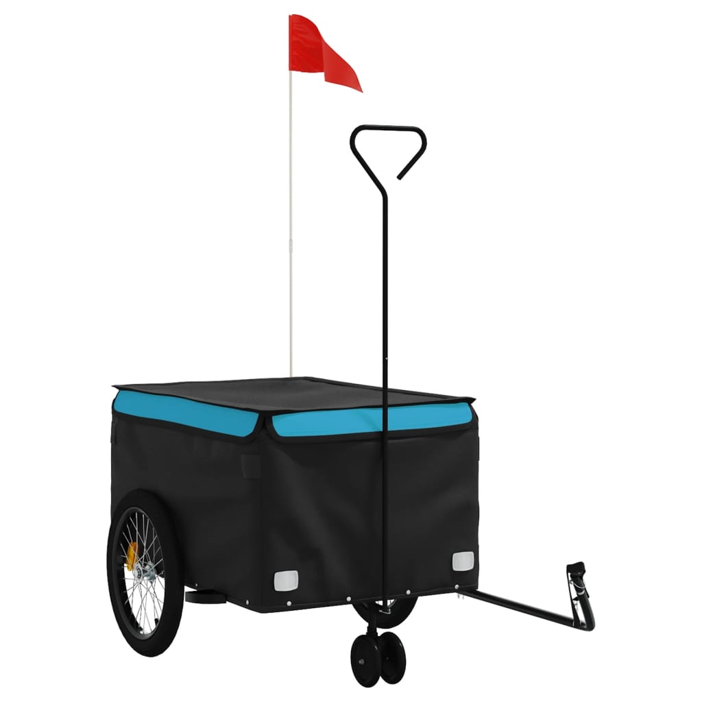 Fietstrailer 45 kg ijzer zwart en blauw is nu te koop bij PeponiXL, paradijselijk wonen!