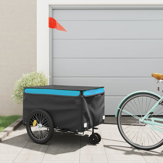 Fietstrailer 45 kg ijzer zwart en blauw is nu te koop bij PeponiXL, paradijselijk wonen!