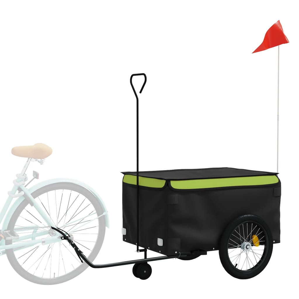 Fietstrailer 45 kg ijzer zwart en groen is nu te koop bij PeponiXL, paradijselijk wonen!