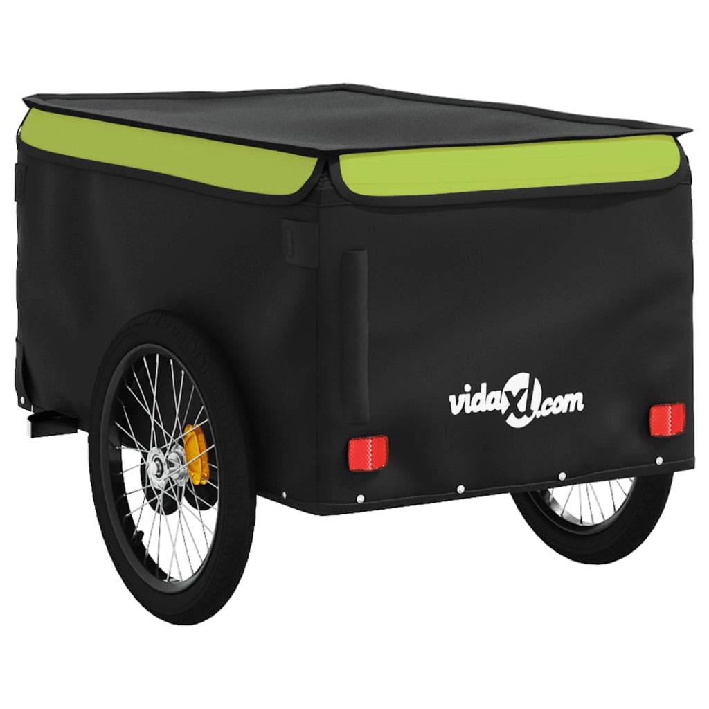 Fietstrailer 45 kg ijzer zwart en groen is nu te koop bij PeponiXL, paradijselijk wonen!