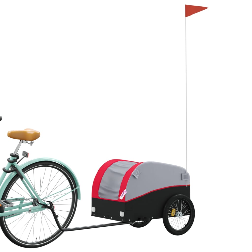 Fietstrailer 30 kg ijzer zwart en rood is nu te koop bij PeponiXL, paradijselijk wonen!