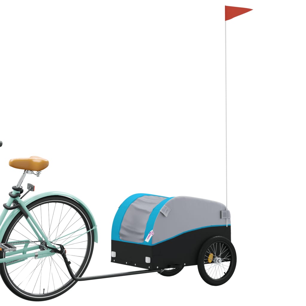Fietstrailer 30 kg ijzer zwart en blauw is nu te koop bij PeponiXL, paradijselijk wonen!