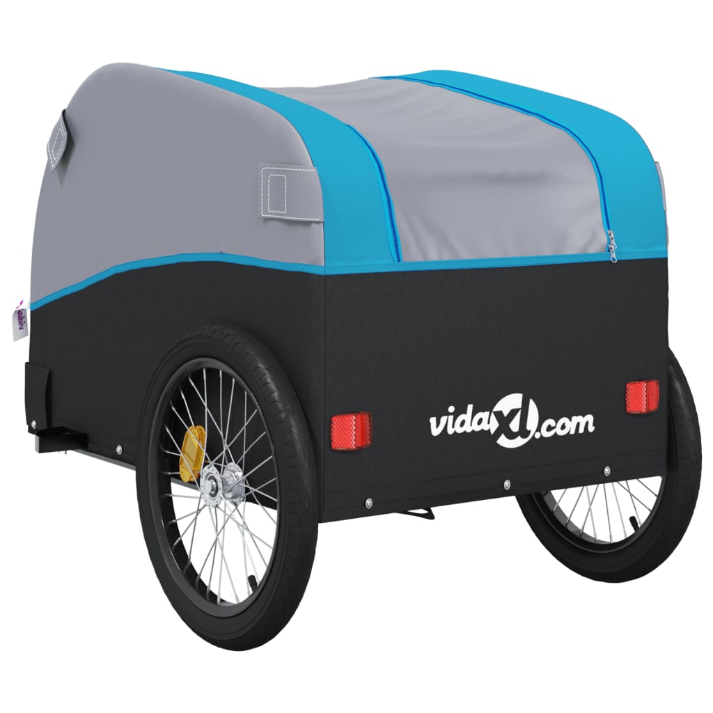 Fietstrailer 30 kg ijzer zwart en blauw is nu te koop bij PeponiXL, paradijselijk wonen!