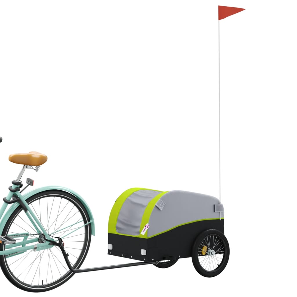 Fietstrailer 30 kg ijzer zwart en groen is nu te koop bij PeponiXL, paradijselijk wonen!