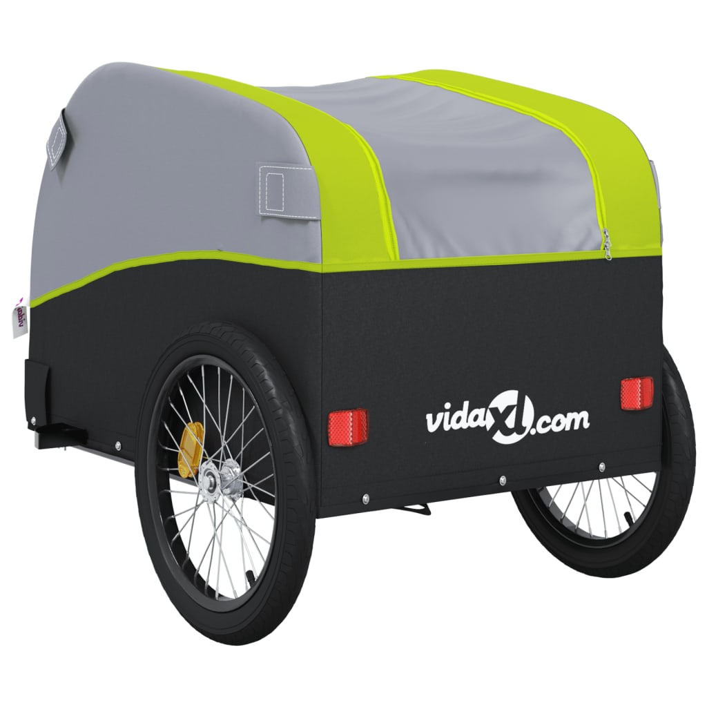 Fietstrailer 30 kg ijzer zwart en groen is nu te koop bij PeponiXL, paradijselijk wonen!