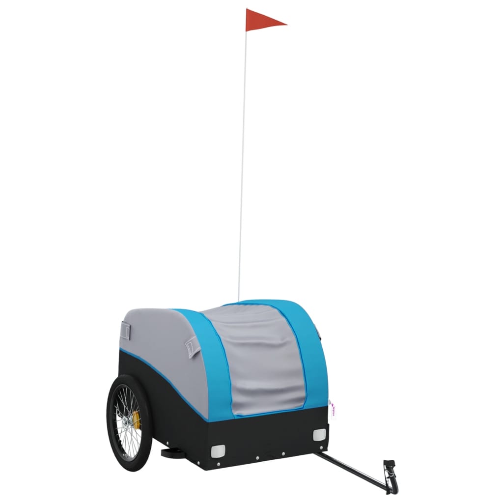 Fietstrailer 45 kg ijzer zwart en blauw is nu te koop bij PeponiXL, paradijselijk wonen!