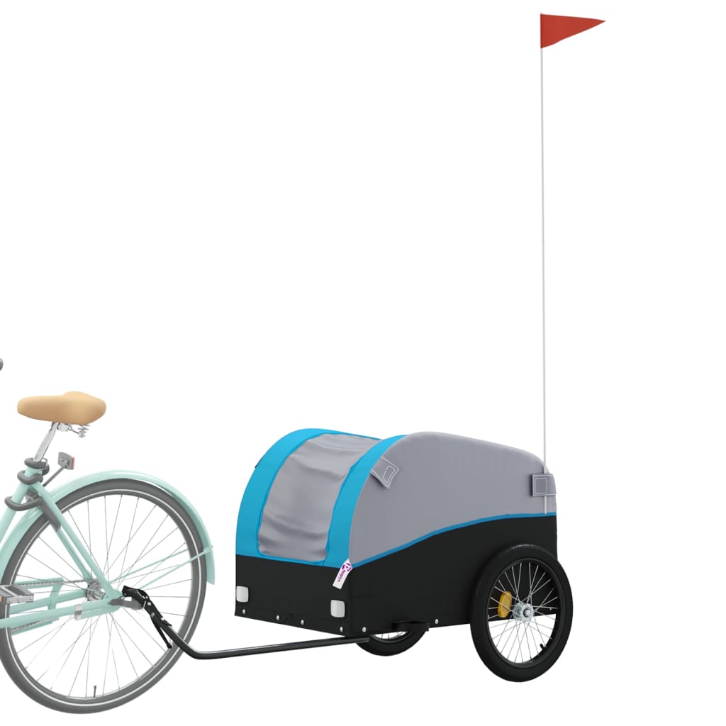 Fietstrailer 45 kg ijzer zwart en blauw is nu te koop bij PeponiXL, paradijselijk wonen!