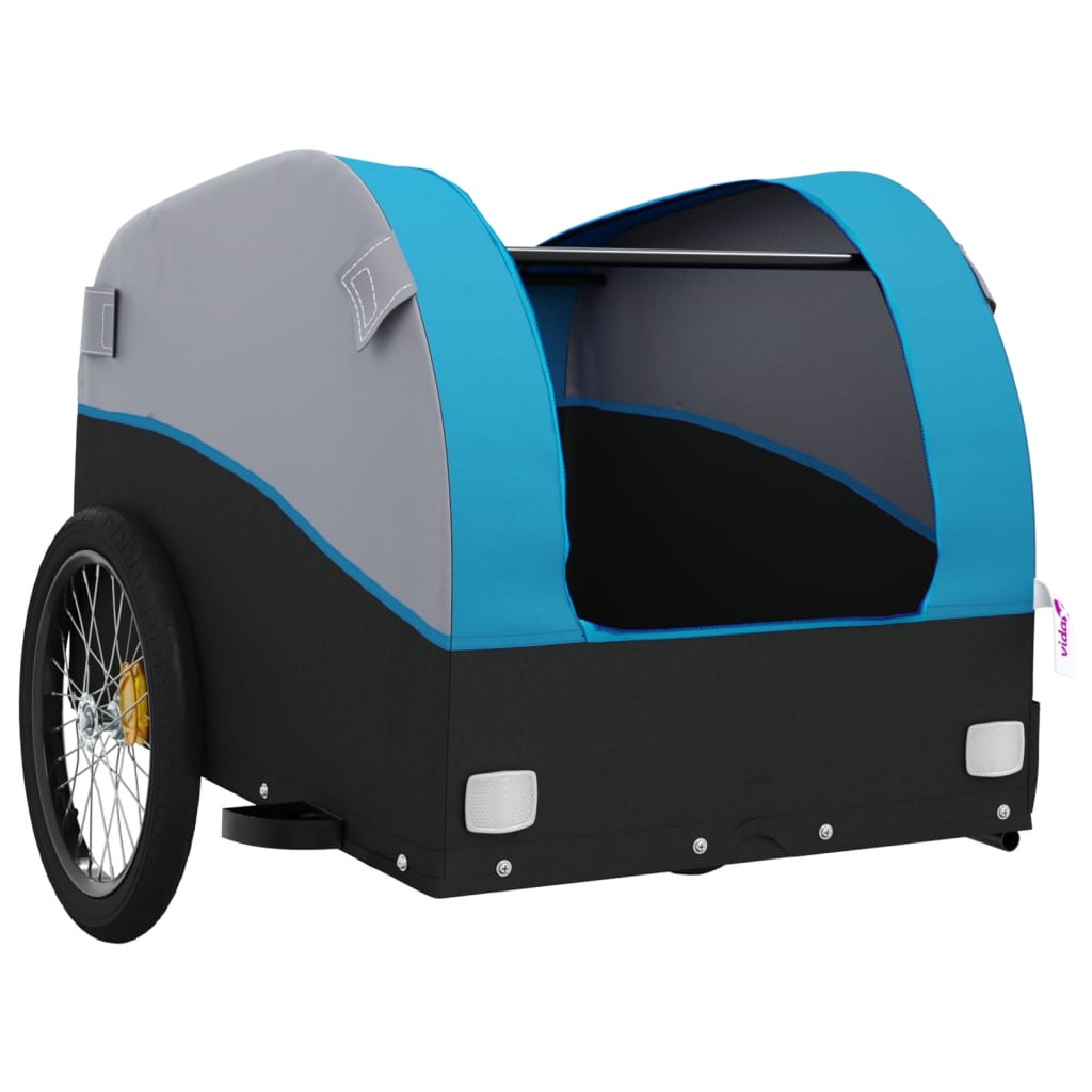 Fietstrailer 45 kg ijzer zwart en blauw is nu te koop bij PeponiXL, paradijselijk wonen!