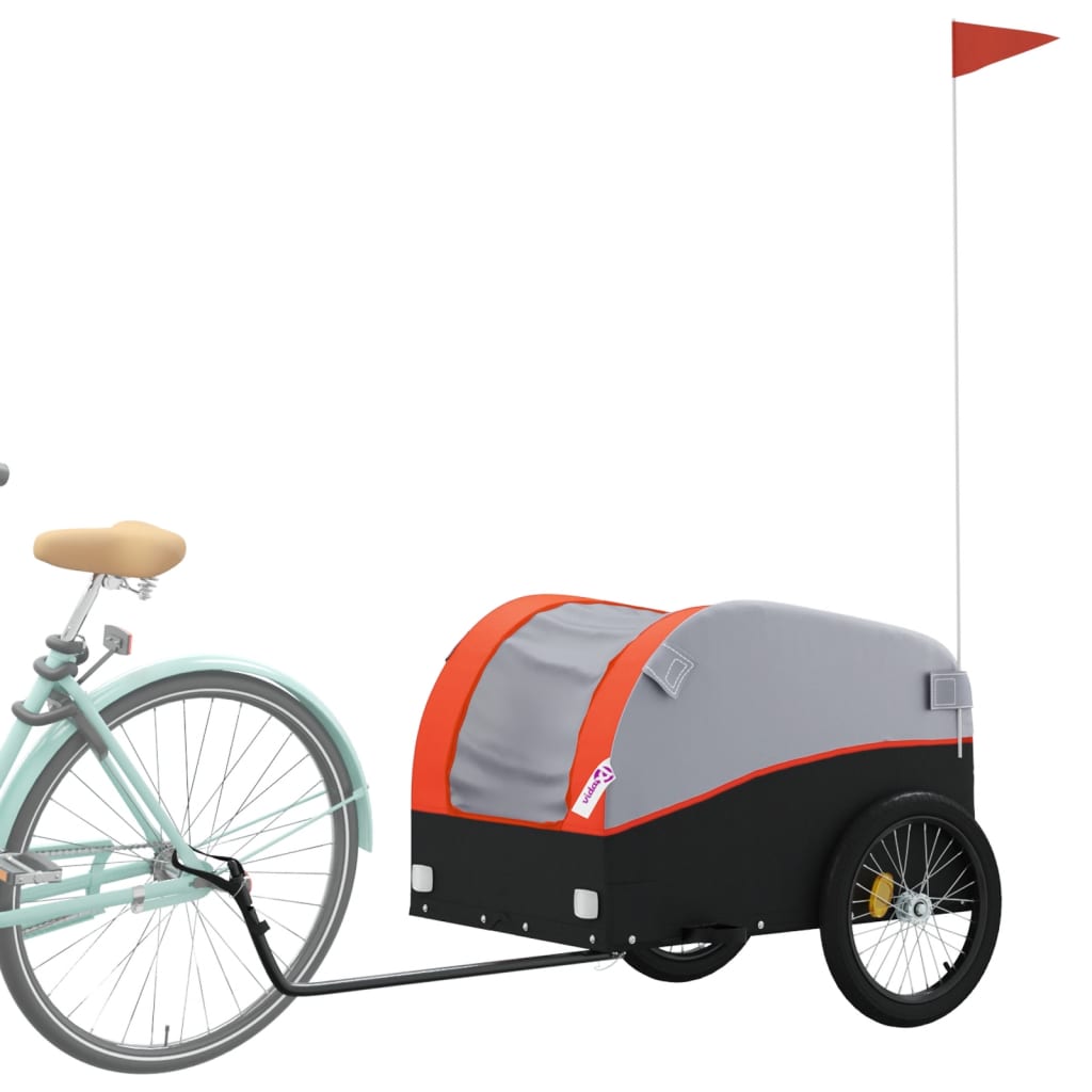 Fietstrailer 45 kg ijzer zwart en oranje is nu te koop bij PeponiXL, paradijselijk wonen!