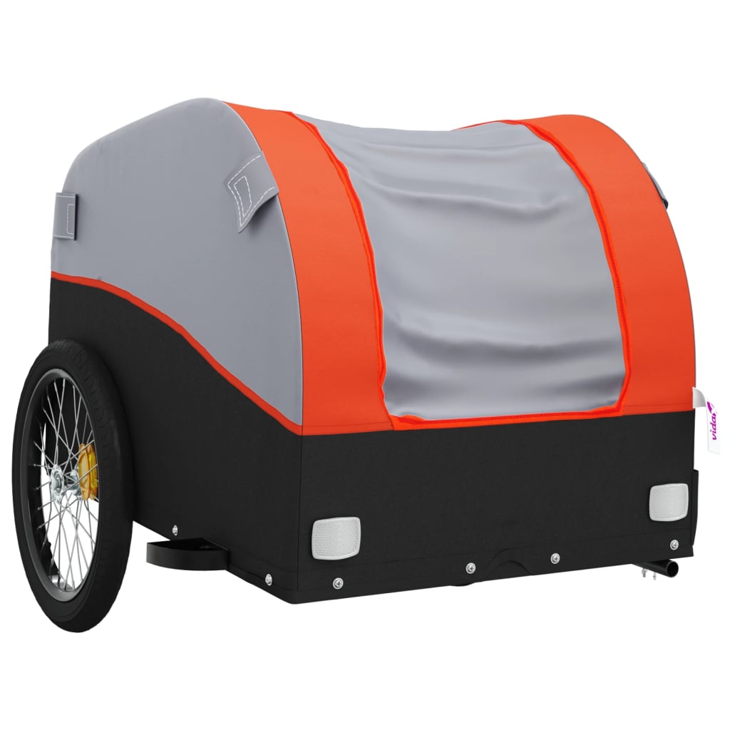 Fietstrailer 45 kg ijzer zwart en oranje is nu te koop bij PeponiXL, paradijselijk wonen!