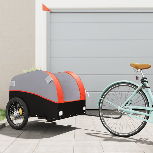 Fietstrailer 45 kg ijzer zwart en oranje is nu te koop bij PeponiXL, paradijselijk wonen!