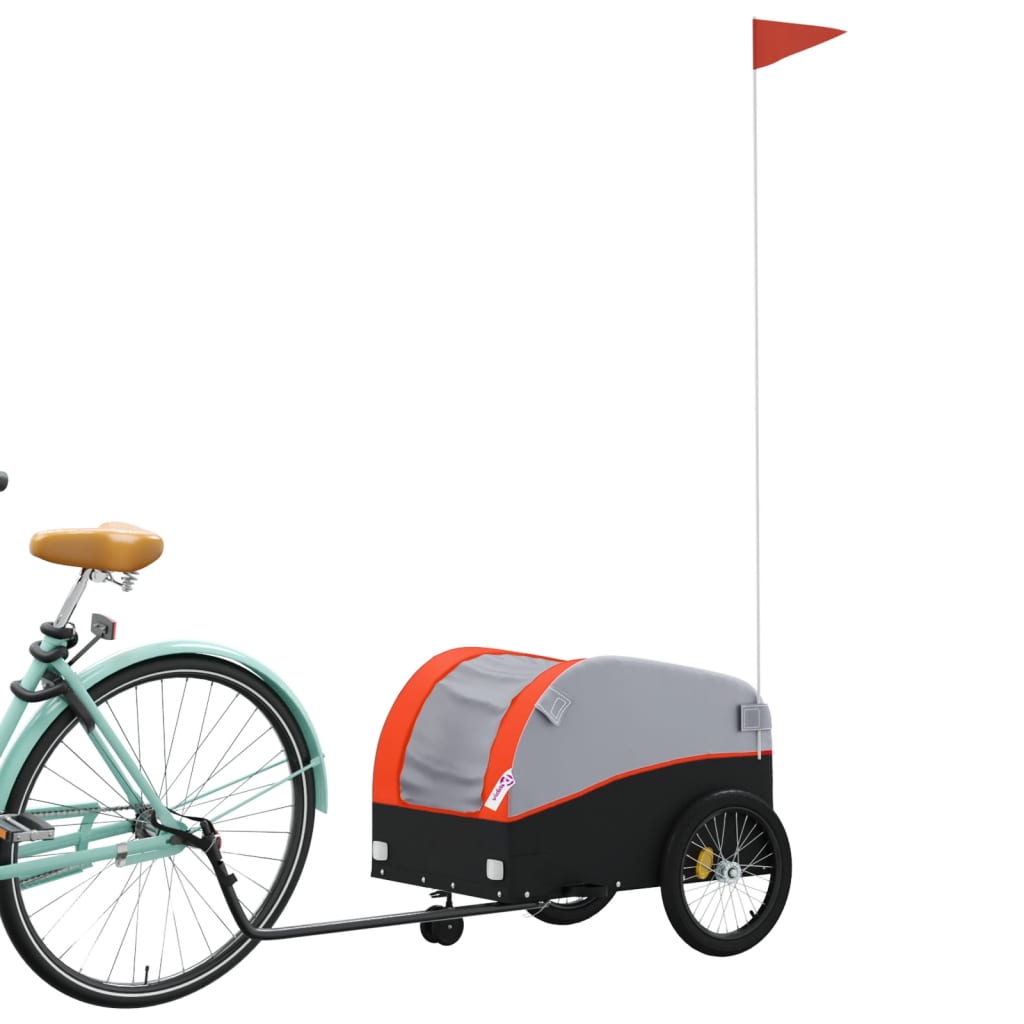 Fietstrailer 30 kg ijzer zwart en oranje is nu te koop bij PeponiXL, paradijselijk wonen!