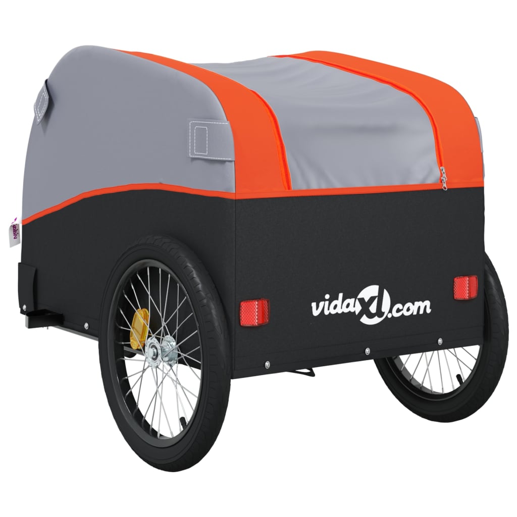 Fietstrailer 30 kg ijzer zwart en oranje is nu te koop bij PeponiXL, paradijselijk wonen!