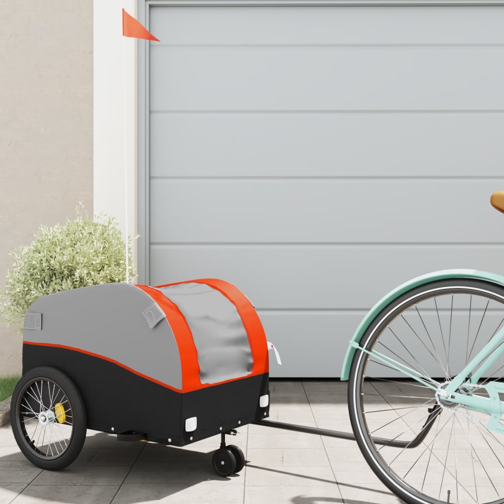 Fietstrailer 30 kg ijzer zwart en oranje is nu te koop bij PeponiXL, paradijselijk wonen!