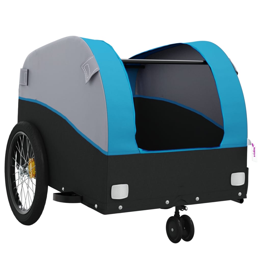 Fietstrailer 30 kg ijzer zwart en blauw is nu te koop bij PeponiXL, paradijselijk wonen!