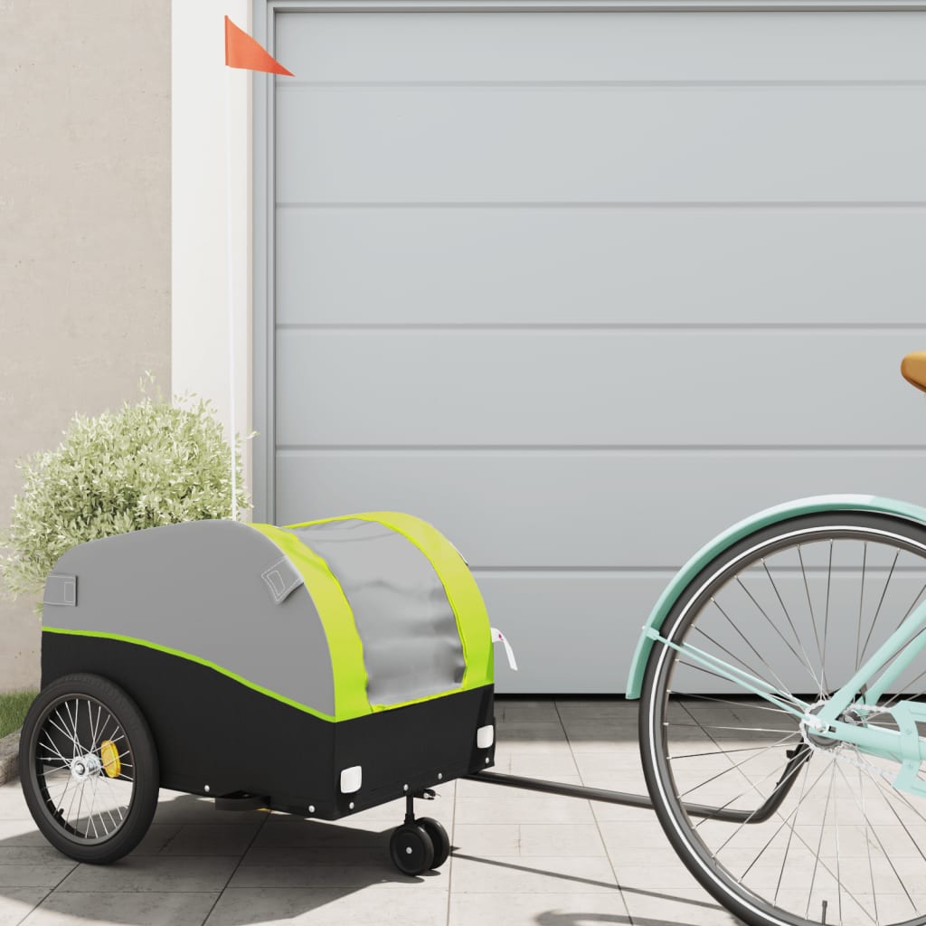 Fietstrailer 30 kg ijzer zwart en groen is nu te koop bij PeponiXL, paradijselijk wonen!