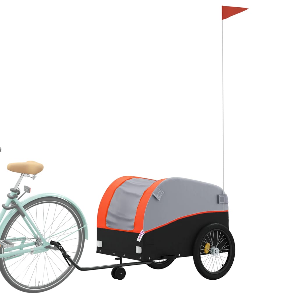 Fietstrailer 45 kg ijzer zwart en oranje is nu te koop bij PeponiXL, paradijselijk wonen!