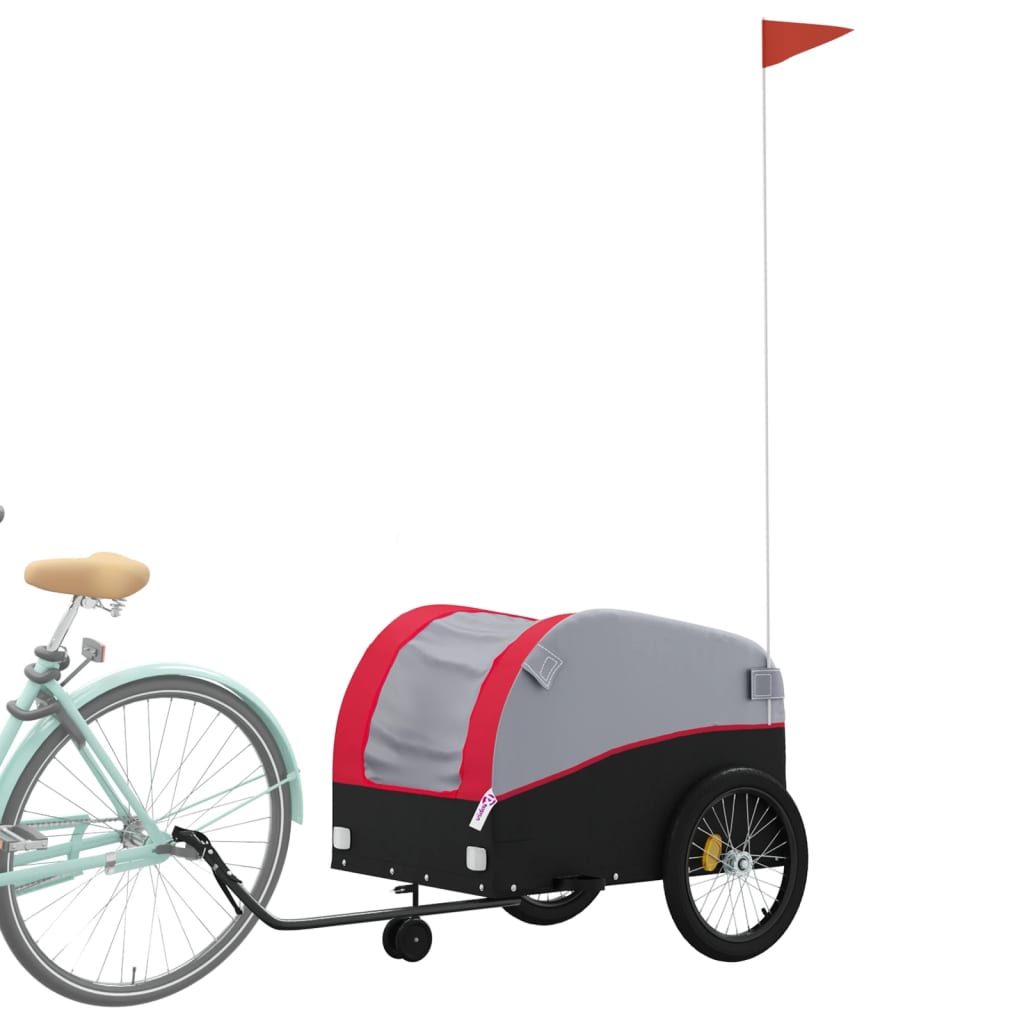 Fietstrailer 45 kg ijzer zwart en rood is nu te koop bij PeponiXL, paradijselijk wonen!