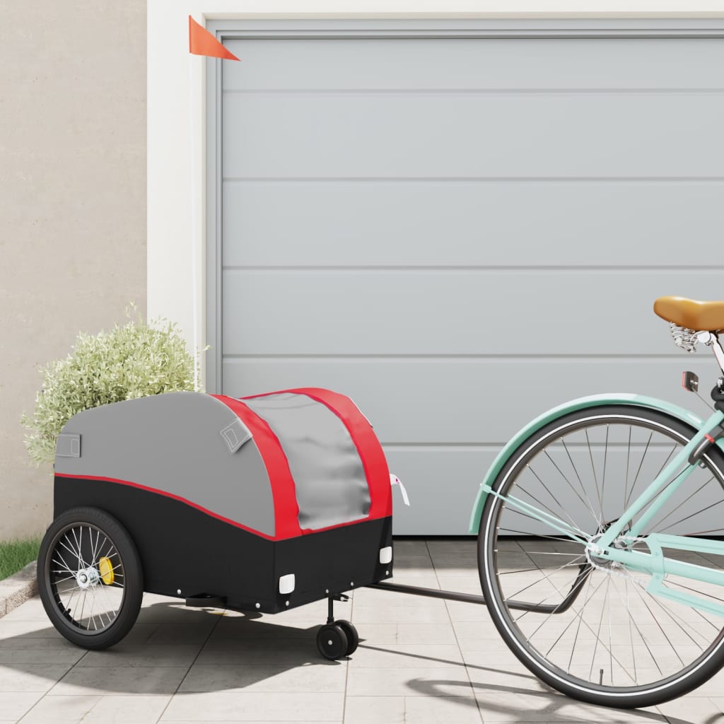 Fietstrailer 45 kg ijzer zwart en rood is nu te koop bij PeponiXL, paradijselijk wonen!