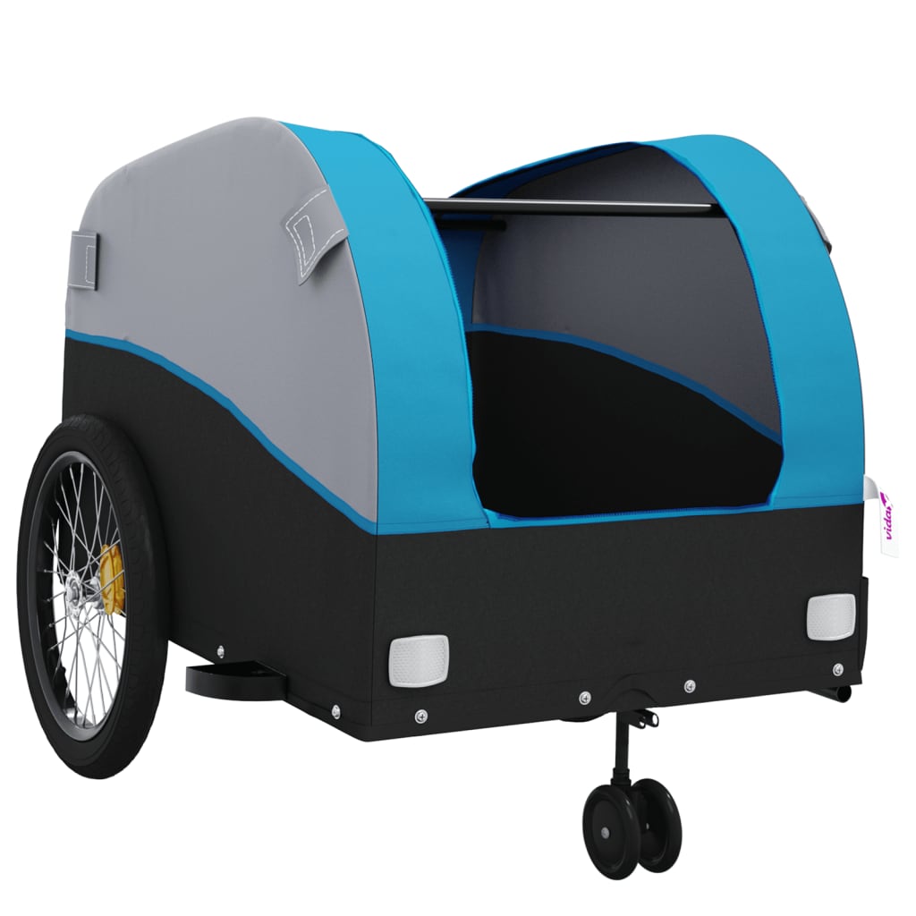 Fietstrailer 45 kg ijzer zwart en blauw is nu te koop bij PeponiXL, paradijselijk wonen!