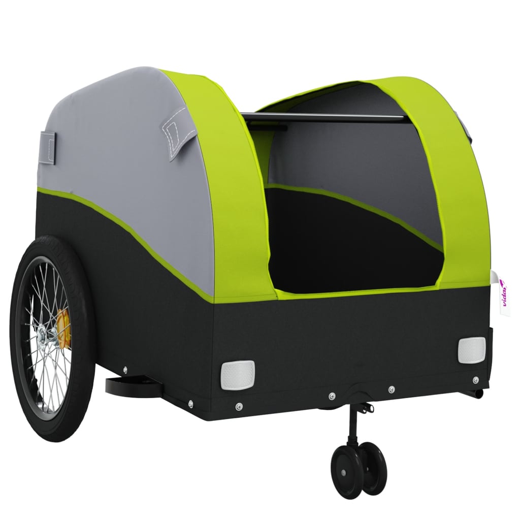 Fietstrailer 45 kg ijzer zwart en groen is nu te koop bij PeponiXL, paradijselijk wonen!