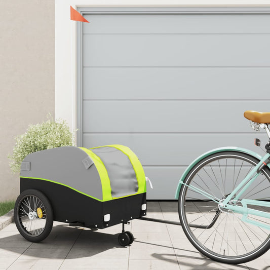 Fietstrailer 45 kg ijzer zwart en groen is nu te koop bij PeponiXL, paradijselijk wonen!