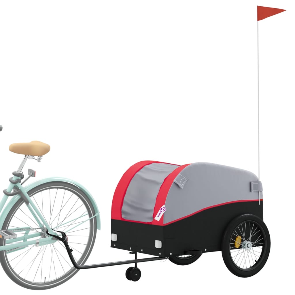 Fietstrailer 45 kg ijzer zwart en rood is nu te koop bij PeponiXL, paradijselijk wonen!