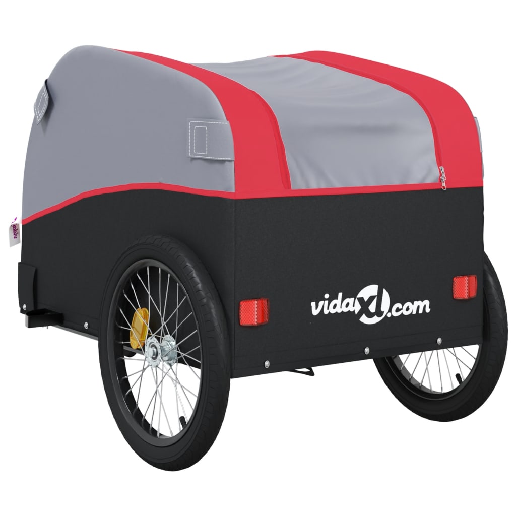 Fietstrailer 45 kg ijzer zwart en rood is nu te koop bij PeponiXL, paradijselijk wonen!