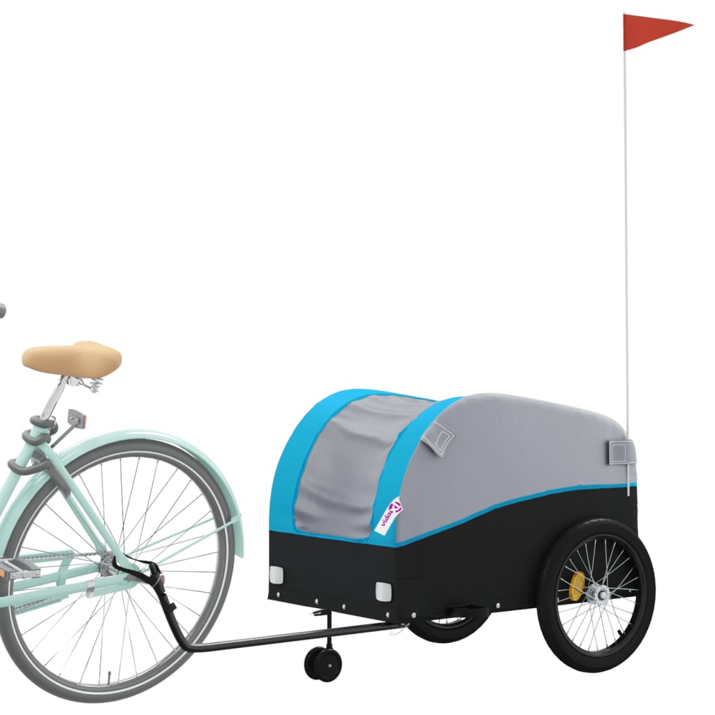 Fietstrailer 45 kg ijzer zwart en blauw is nu te koop bij PeponiXL, paradijselijk wonen!