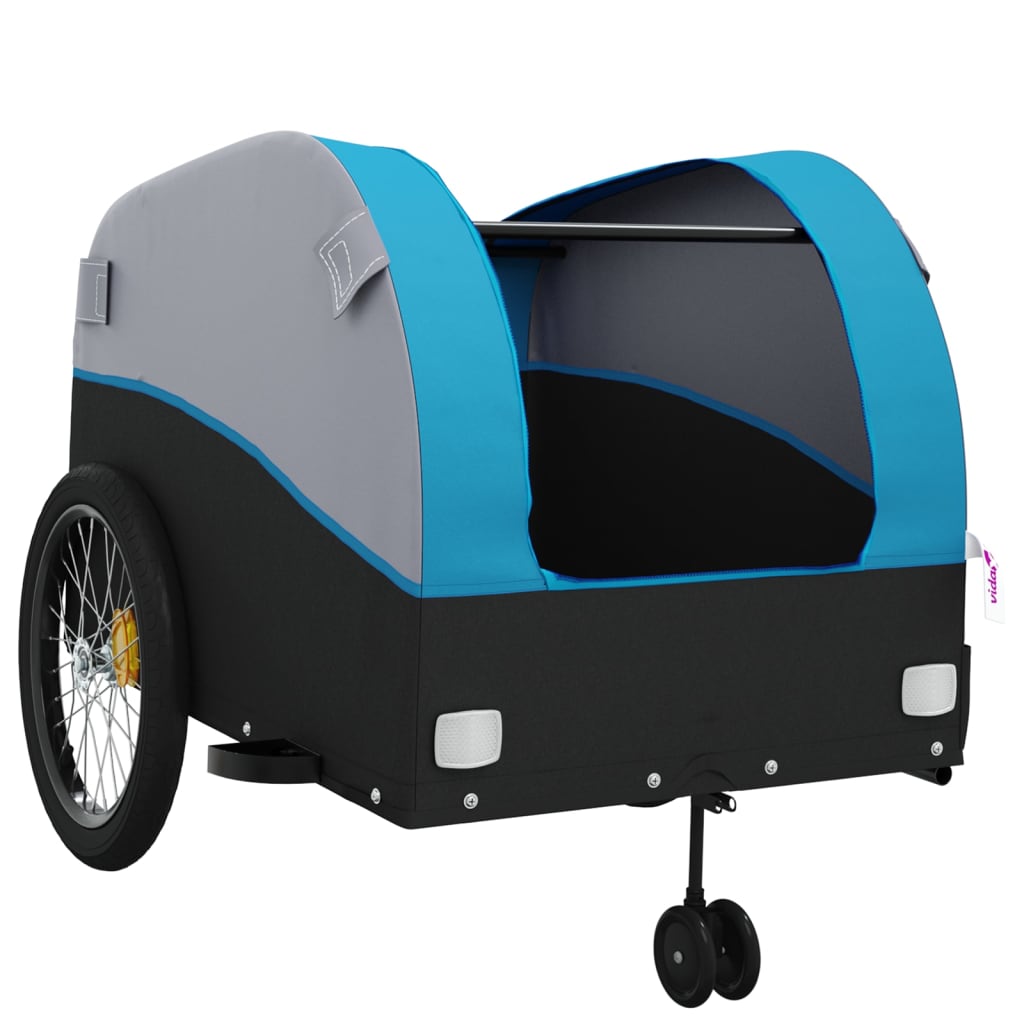 Fietstrailer 45 kg ijzer zwart en blauw is nu te koop bij PeponiXL, paradijselijk wonen!