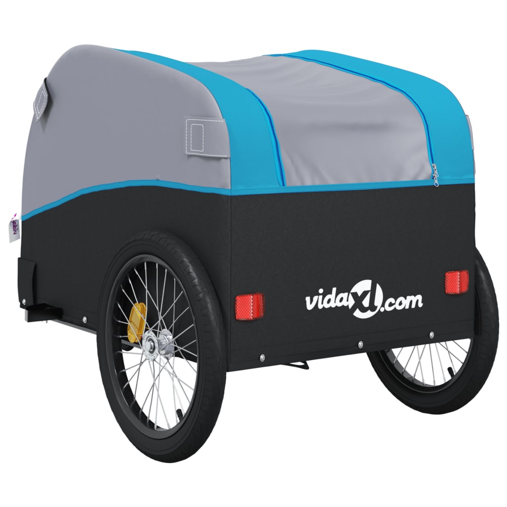 Fietstrailer 45 kg ijzer zwart en blauw is nu te koop bij PeponiXL, paradijselijk wonen!