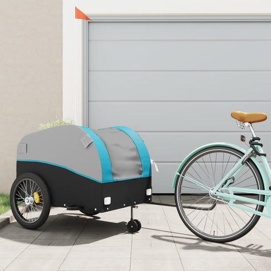 Fietstrailer 45 kg ijzer zwart en blauw is nu te koop bij PeponiXL, paradijselijk wonen!