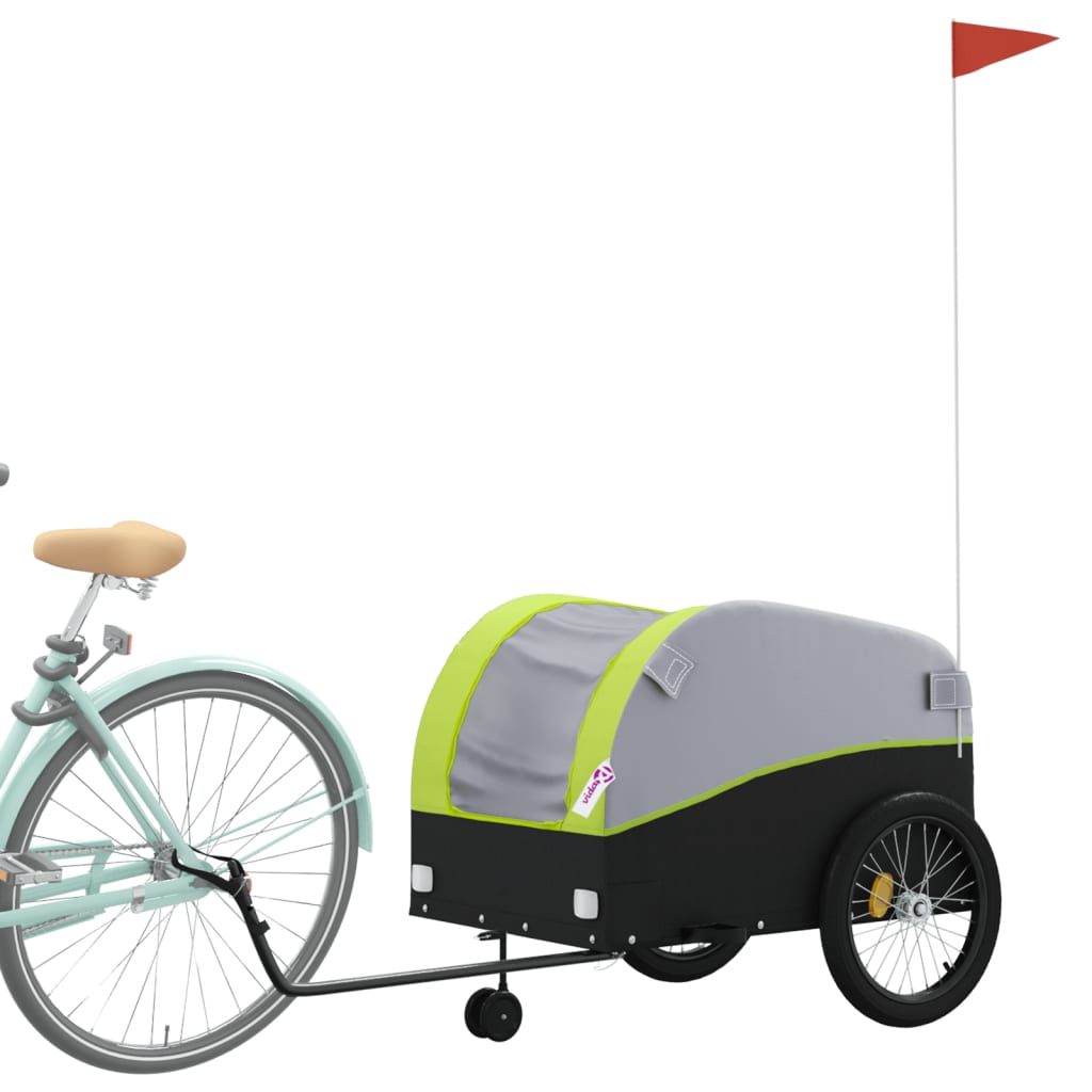 Fietstrailer 45 kg ijzer zwart en groen is nu te koop bij PeponiXL, paradijselijk wonen!