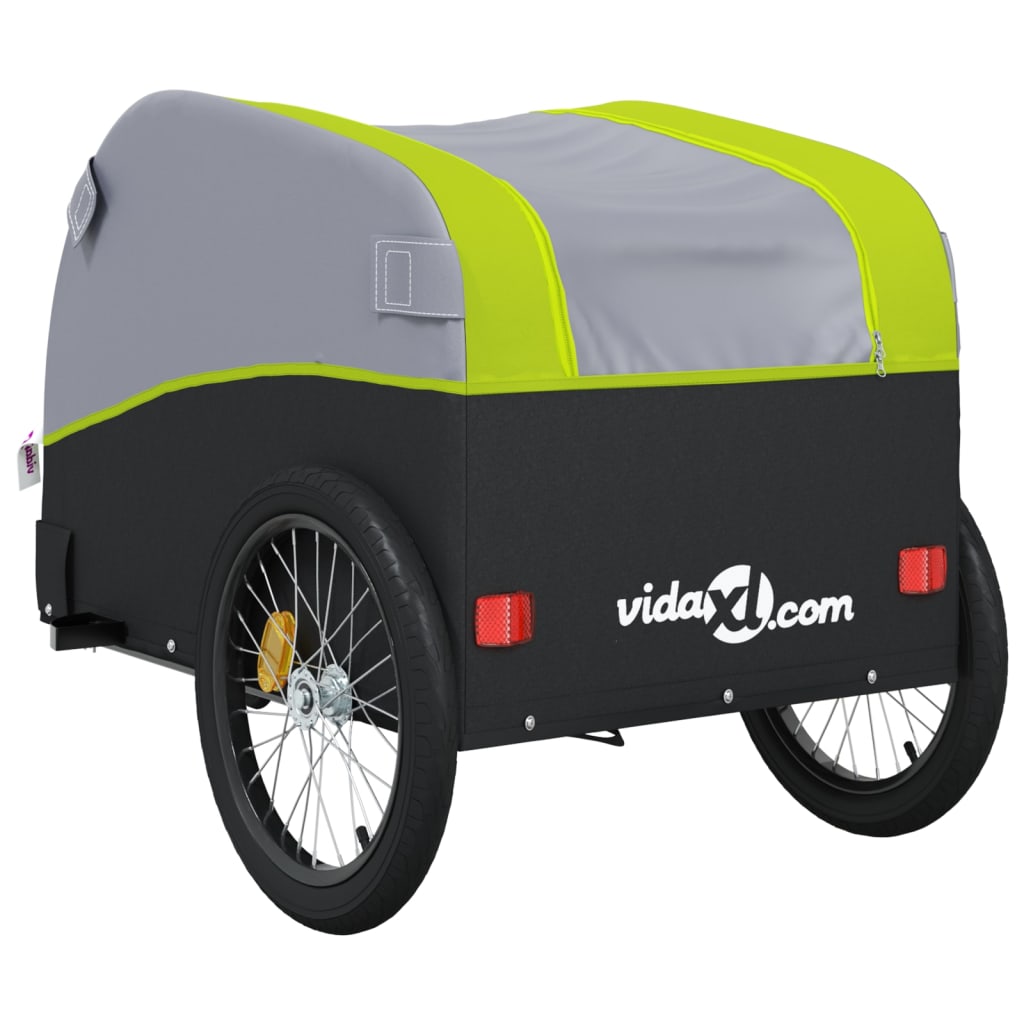 Fietstrailer 45 kg ijzer zwart en groen is nu te koop bij PeponiXL, paradijselijk wonen!