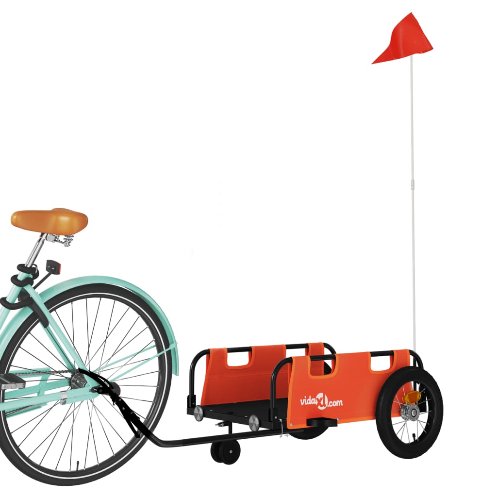 Fietstrailer oxford stof en ijzer oranje is nu te koop bij PeponiXL, paradijselijk wonen!