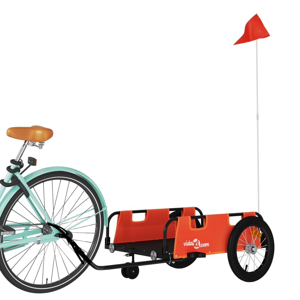 Fietstrailer oxford stof en ijzer oranje is nu te koop bij PeponiXL, paradijselijk wonen!