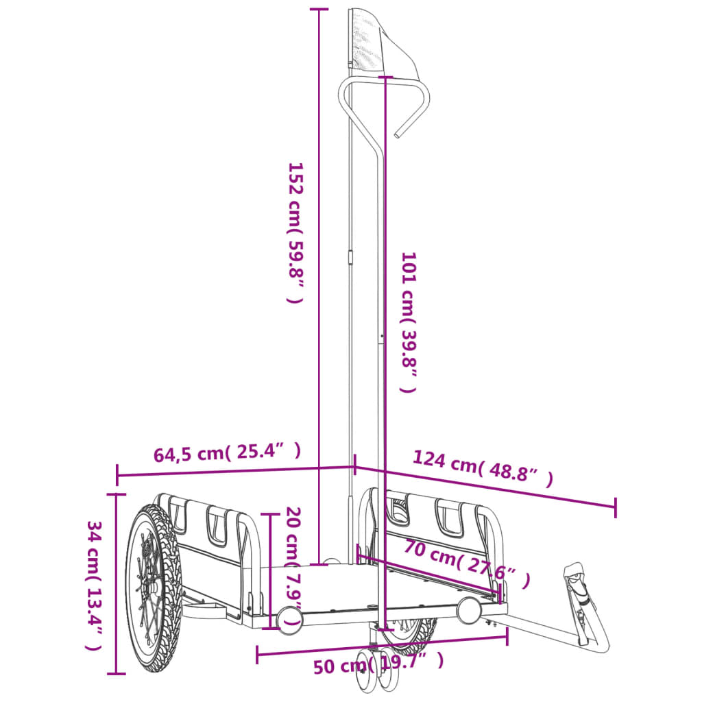 Fietstrailer oxford stof en ijzer geel is nu te koop bij PeponiXL, paradijselijk wonen!