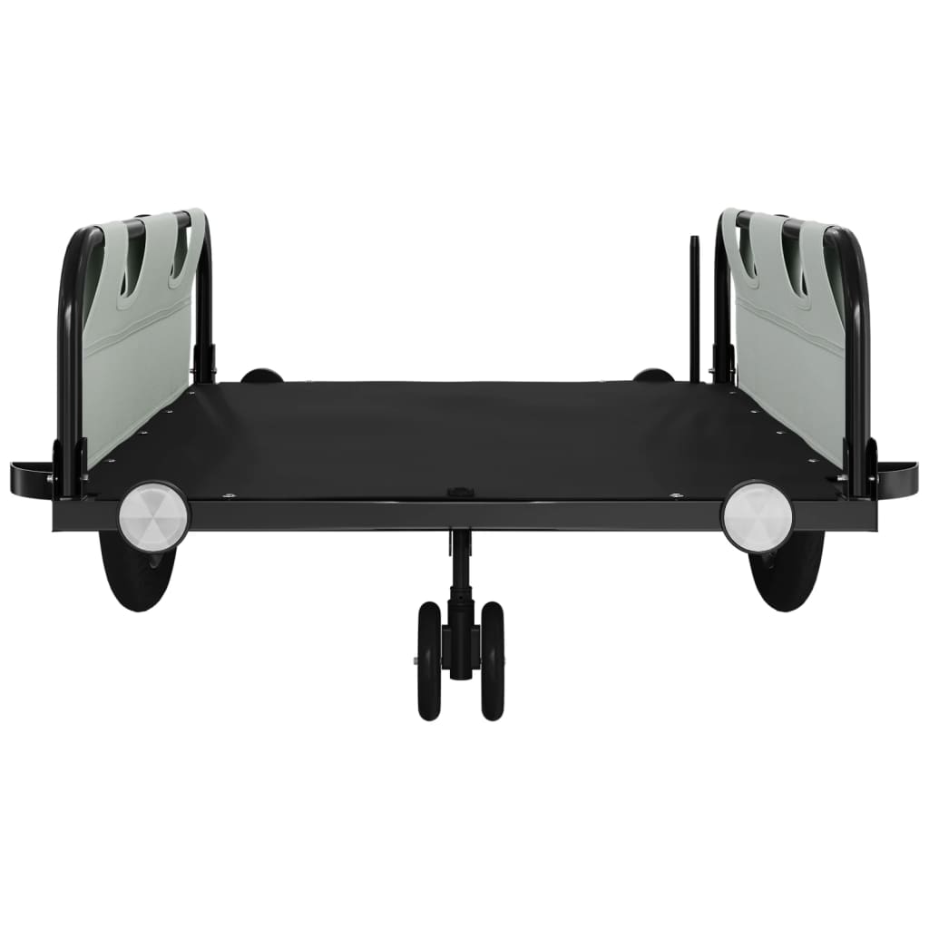 Fietstrailer oxford stof en ijzer grijs en zwart is nu te koop bij PeponiXL, paradijselijk wonen!