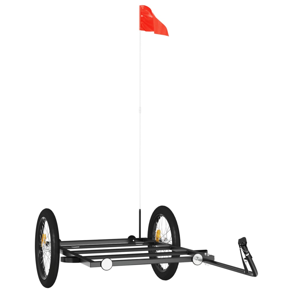 Fietstrailer 135x68x37 cm ijzer zwart is nu te koop bij PeponiXL, paradijselijk wonen!