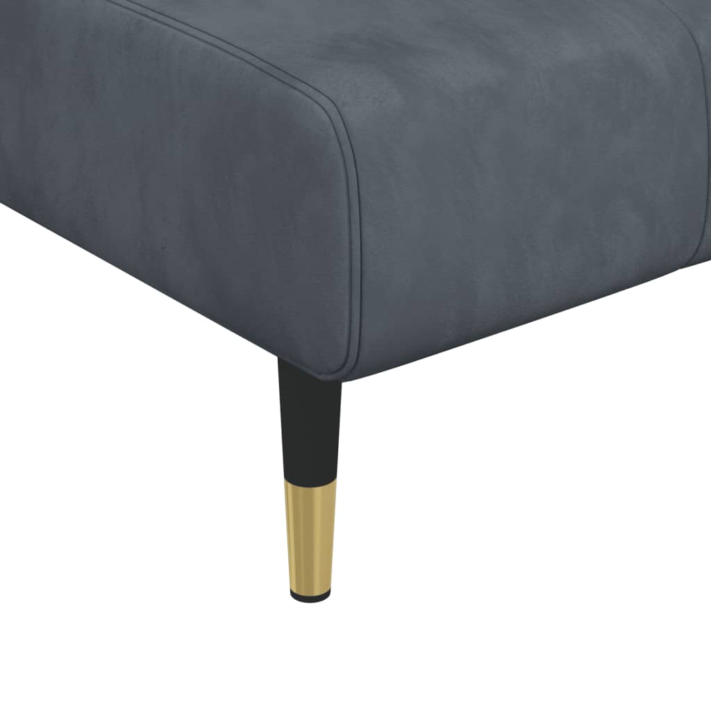 Slaapbank L-vormig 275x140x70 cm fluweel donkergrijs is nu te koop bij PeponiXL, paradijselijk wonen!